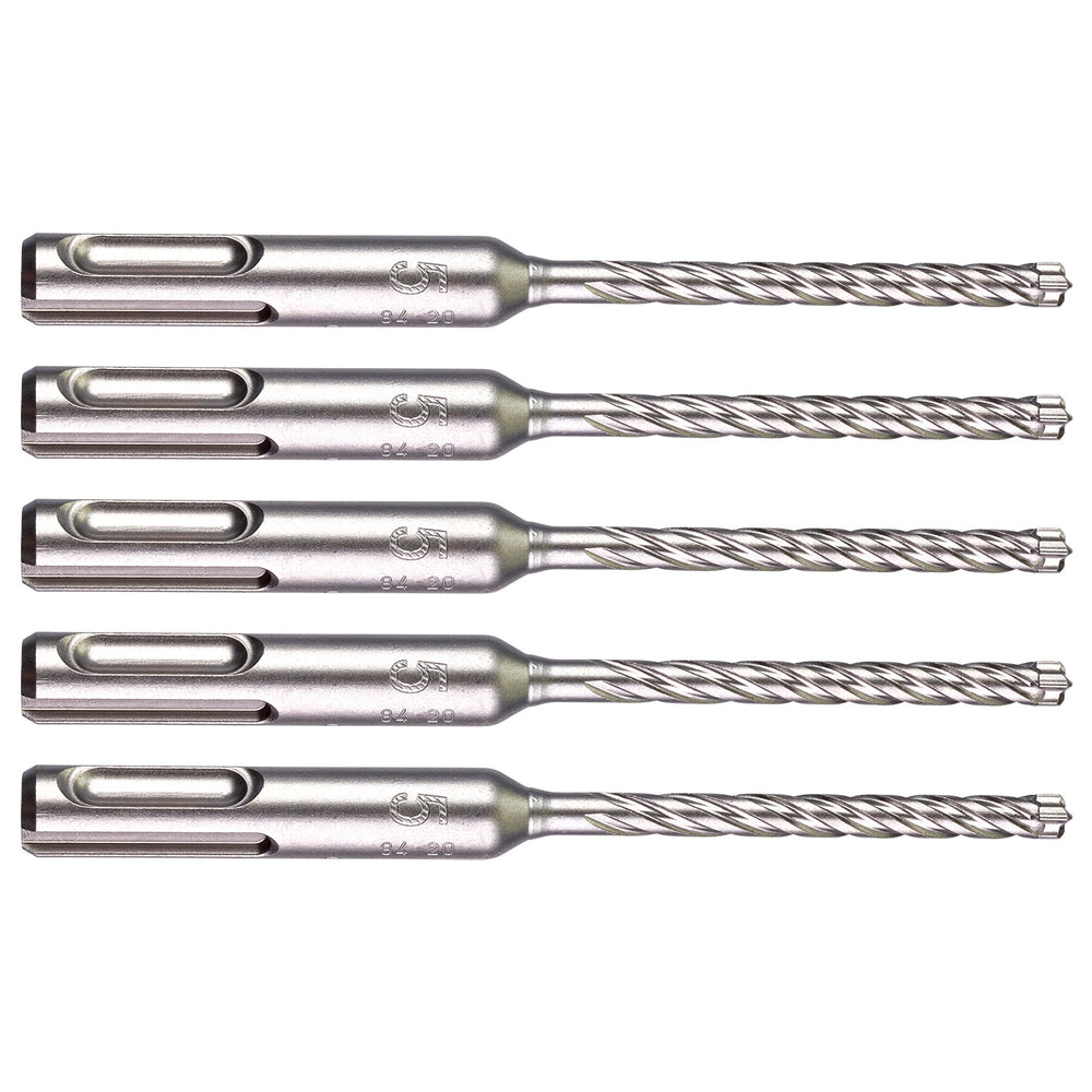 Milwaukee 5 x 115mm SDS Plus 4 Cutter (5 pack) 4932478529