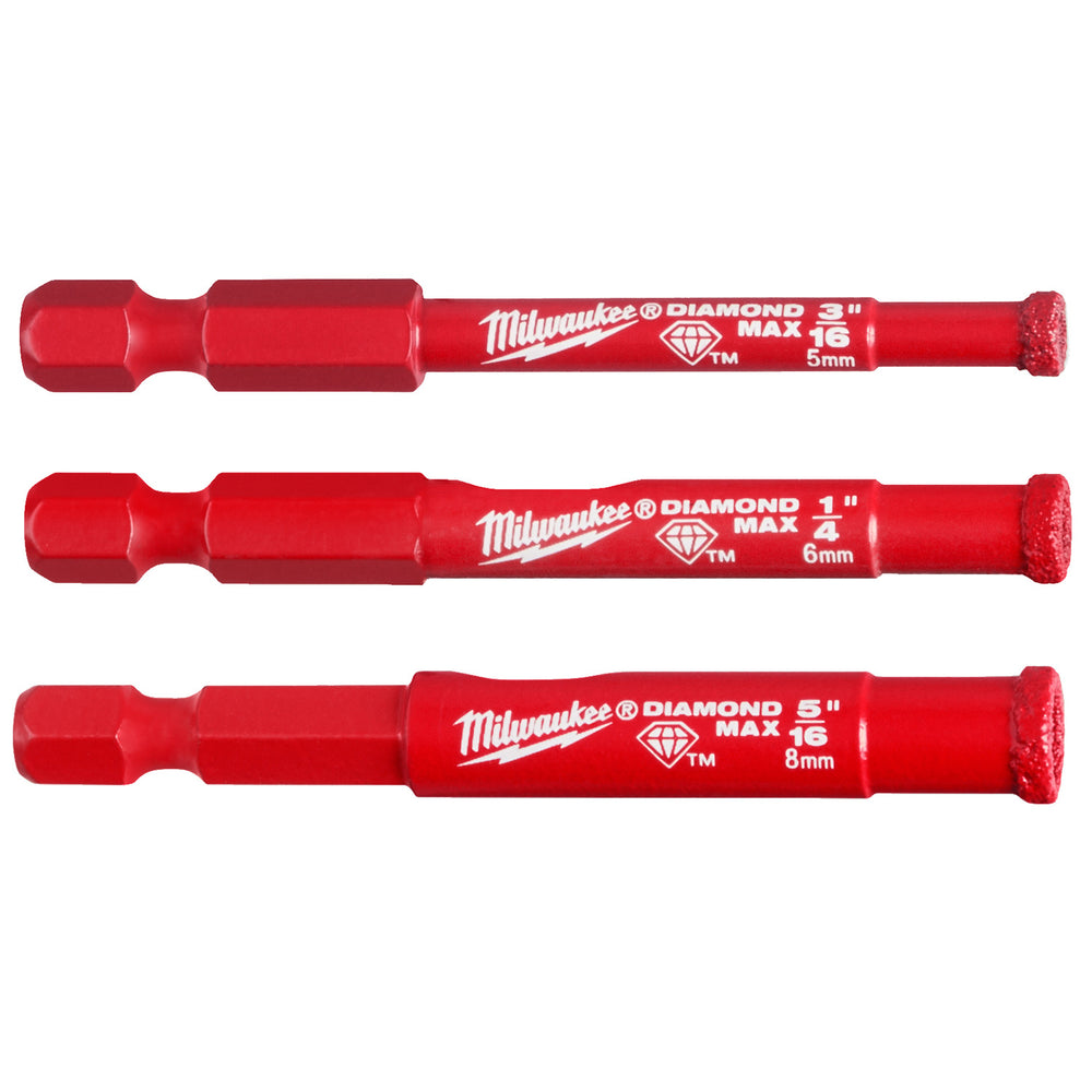 Milwaukee 3 Piece Diamond Max Diamond Grit Hole Saw Set 49560500
