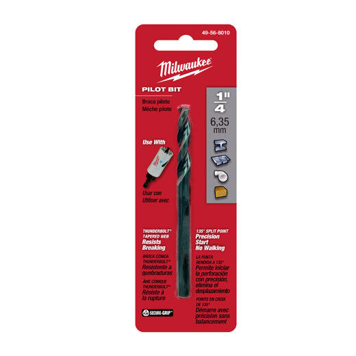 Milwaukee Hole Saw Pilot Drill 1/4" x 3-1/2" 49568010