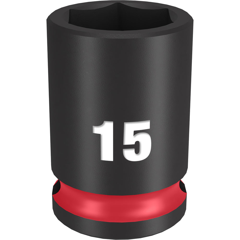 Milwaukee Shockwave 3/8" Drive 15mm Standard 6 Point Impact Socket 49666139