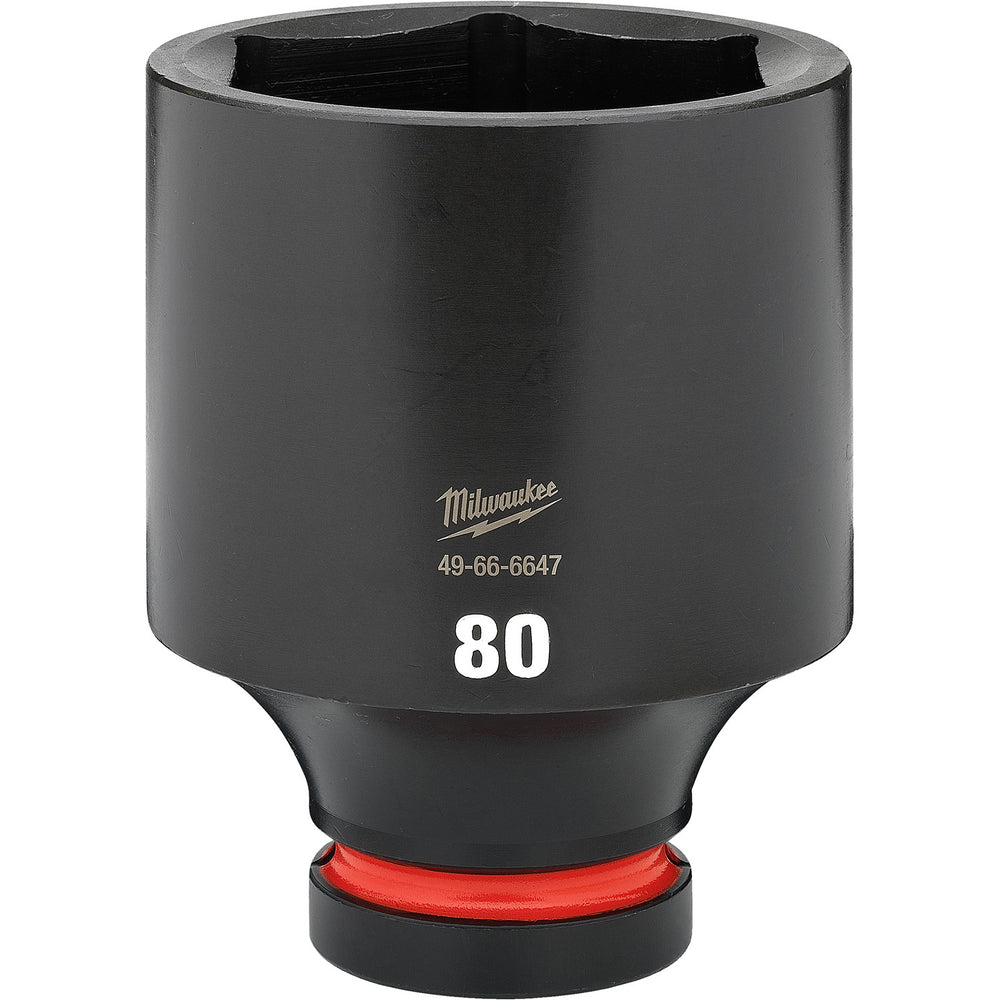 Milwaukee Shockwave 1" Drive 80mm Deep 6 Point Impact Socket 49666647