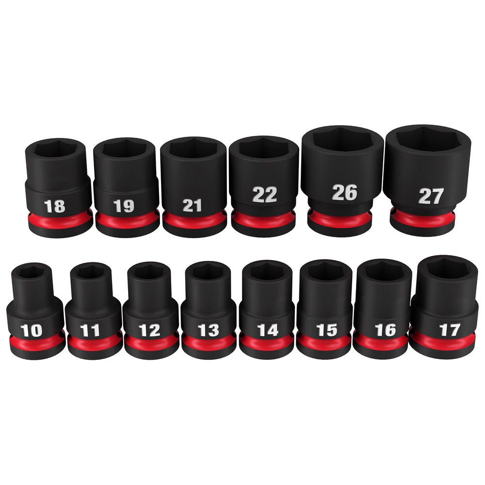 Milwaukee Shockwave 1/2" Drive 14 Piece Metric Standard 6 Point Impact Socket Set 49667013