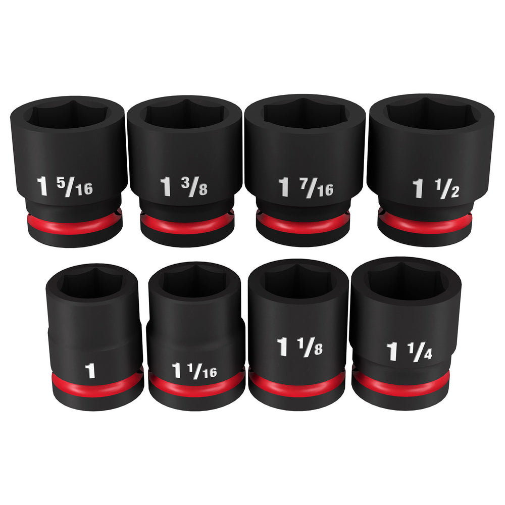 Milwaukee Shockwave 3/4" Drive 8 Piece SAE Standard 6 Point Impact Socket Set 49667017