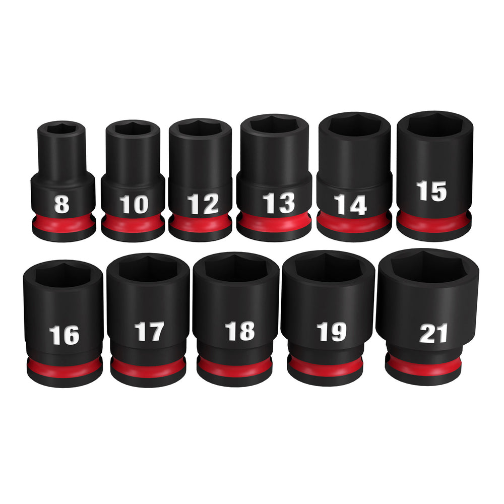 Milwaukee Shockwave 3/8" Drive 11 Piece Metric Standard 6 Point Impact Socket Set 49667050