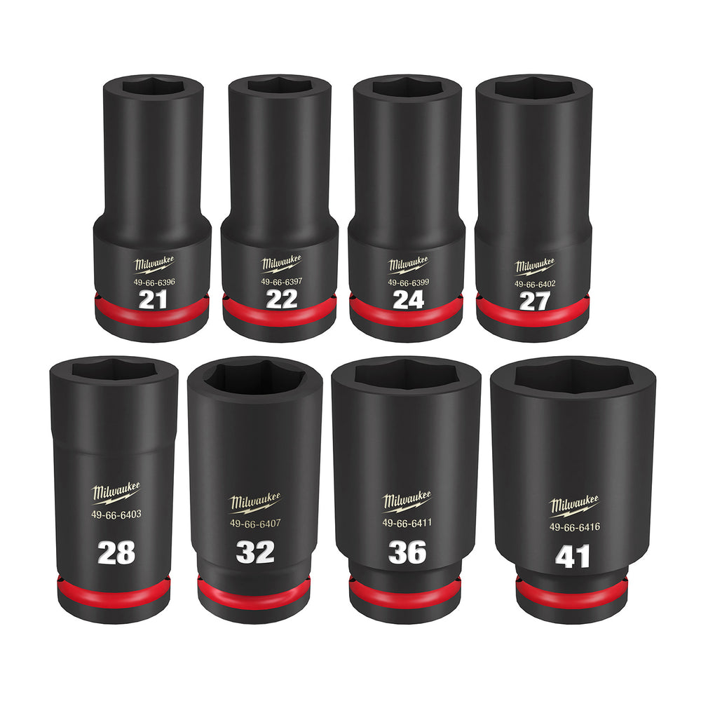 Milwaukee Shockwave 3/4" Drive 8 Piece Metric Deep 6 Point Impact Socket Set 49667055