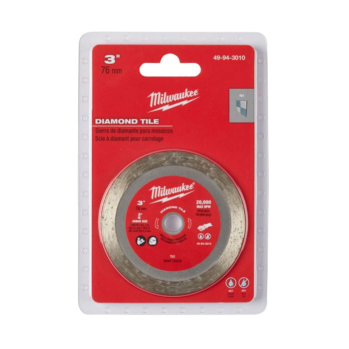 Milwaukee 12V Fuel 3" Compact Cut Off Tool Diamond Tile Blade 49943010