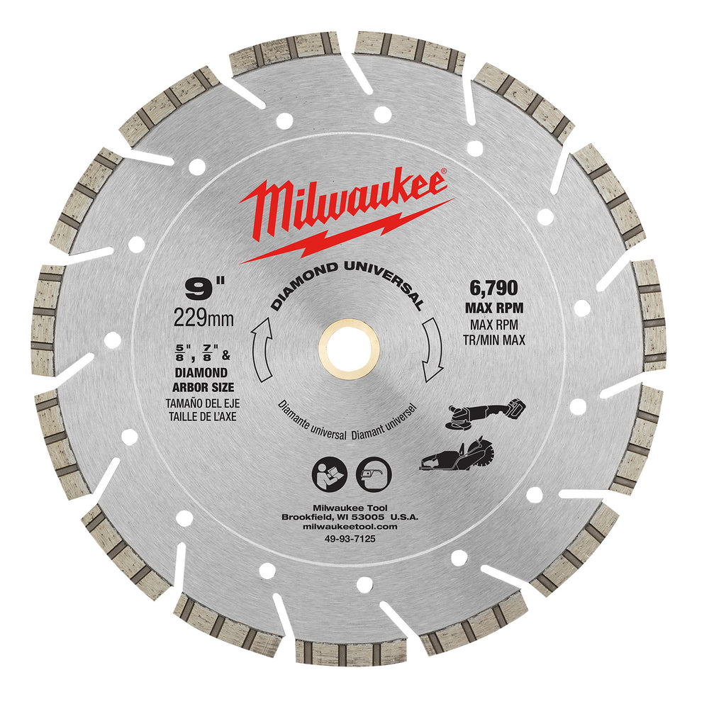 Milwaukee 230mm (9”) Universal Diamond Segmented Blade 49947125