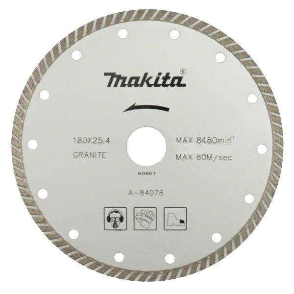 MAKITA 180mm x 22.23 DIAMOND BLADE TURBO RIM - LONG LIFE A-84078