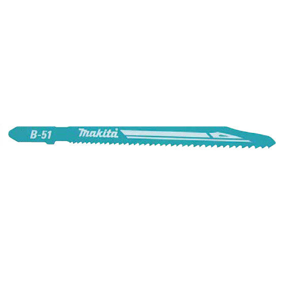 MAKITA JIGSAW BLADE B-51 - BAYONET TYPE - (5PK)- HCS 9.8-18.1tpi / Fast Clean cut / Metal 1-8mm / S/Steel 1-3mm B-06476