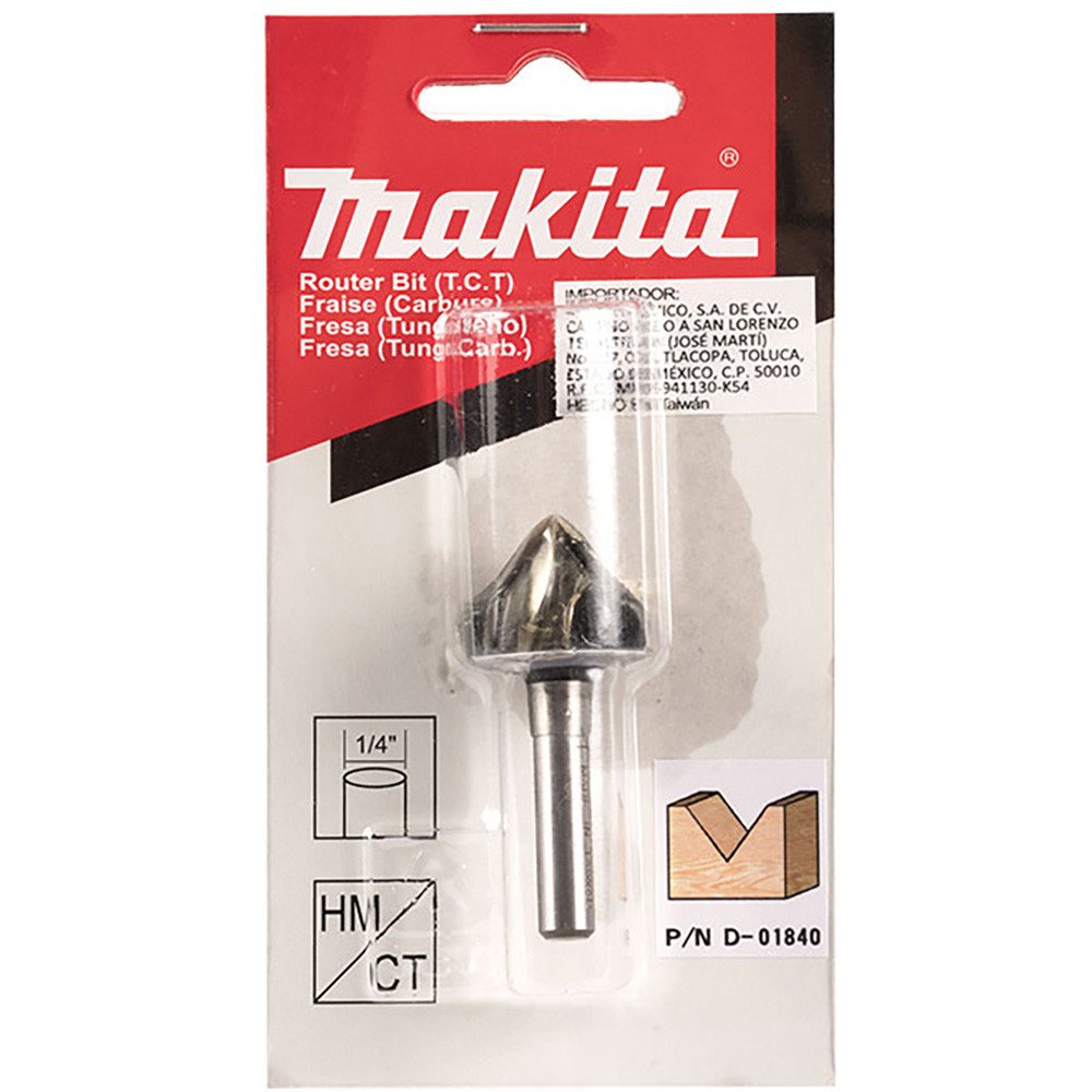 MAKITA 5/8" 90DEG V-GROOVING TCT BIT - 1/4" SHAFT D-01840