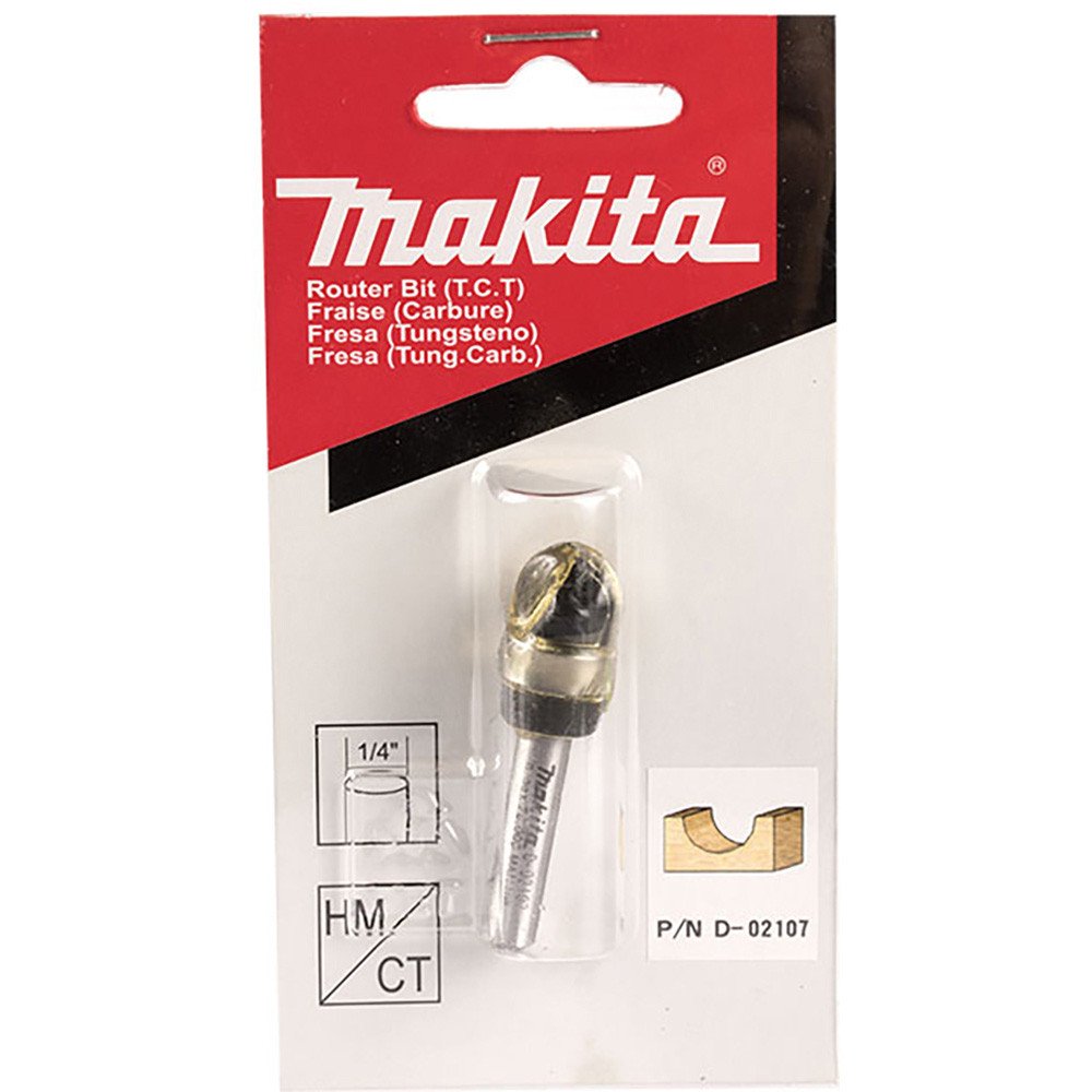 MAKITA 1/2" TOP BEARING V-GROOVE TCT BIT 1/4" SHAFT D-02107