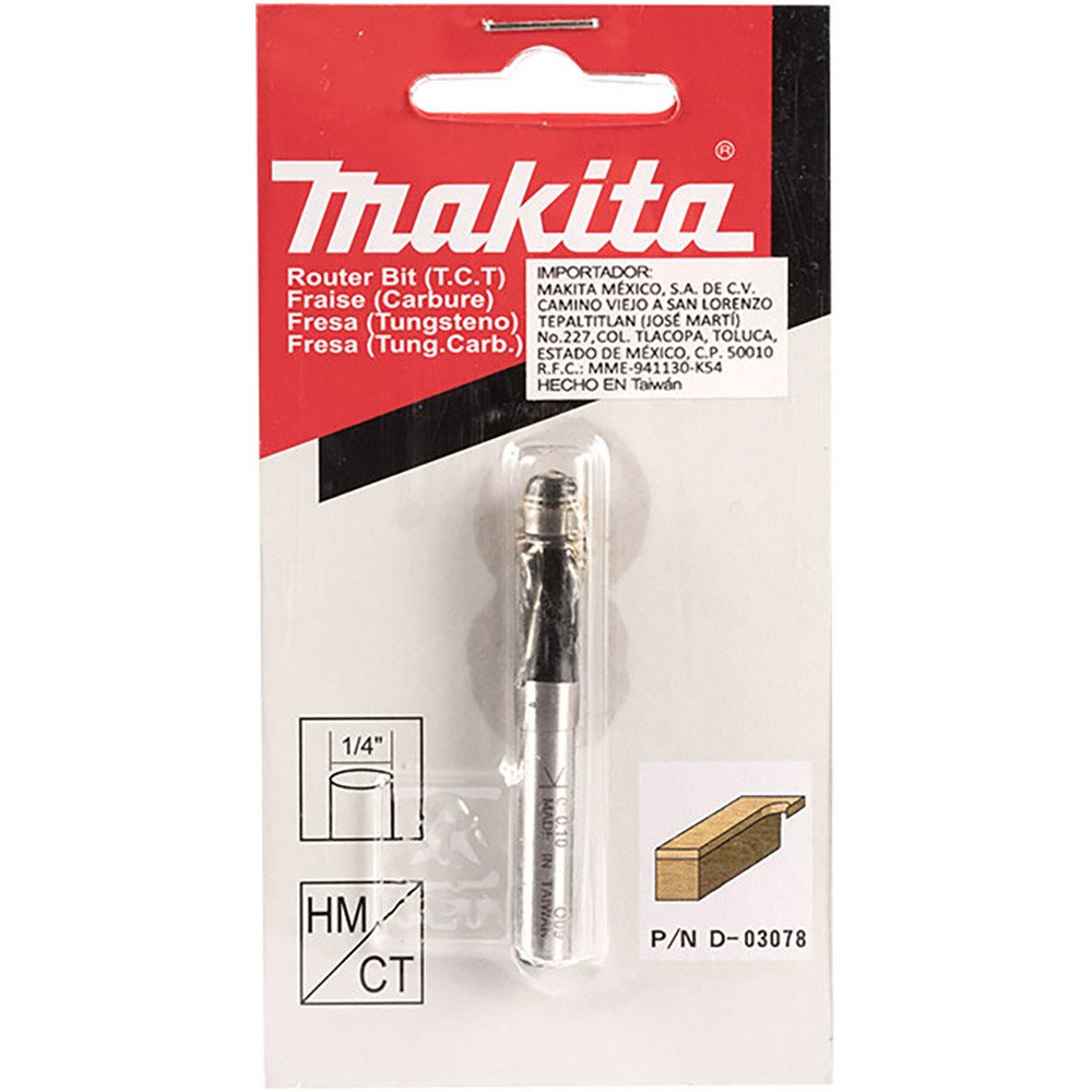 MAKITA 1/4" FLUSH TRIM TCT BIT / WORKING LENGTH 1/2" - 1/4" SHAFT D-03078