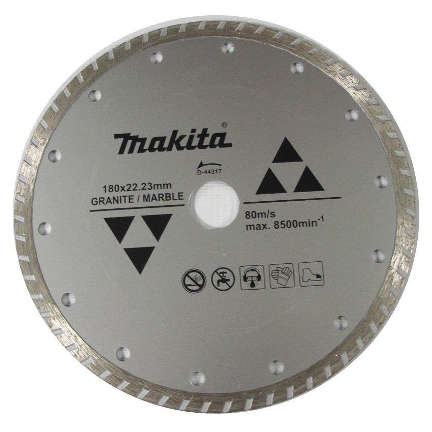 MAKITA 180mm x 22.23 DIAMOND BLADE TURBO RIM - ECONOMY D-44317