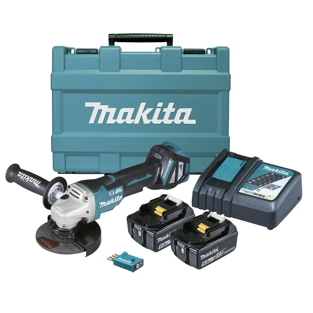 Makita 18V AWS Brushless 125mm Paddle Switch Angle Grinder Paddle Switch, Variable Speed, Kick Back