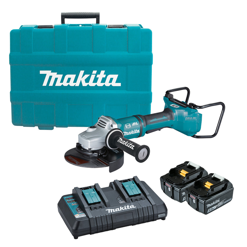 Makita 18Vx2 AWS 180mm (7") Brushless Angle Grinder 5.0Ah Set DGA701T2U1