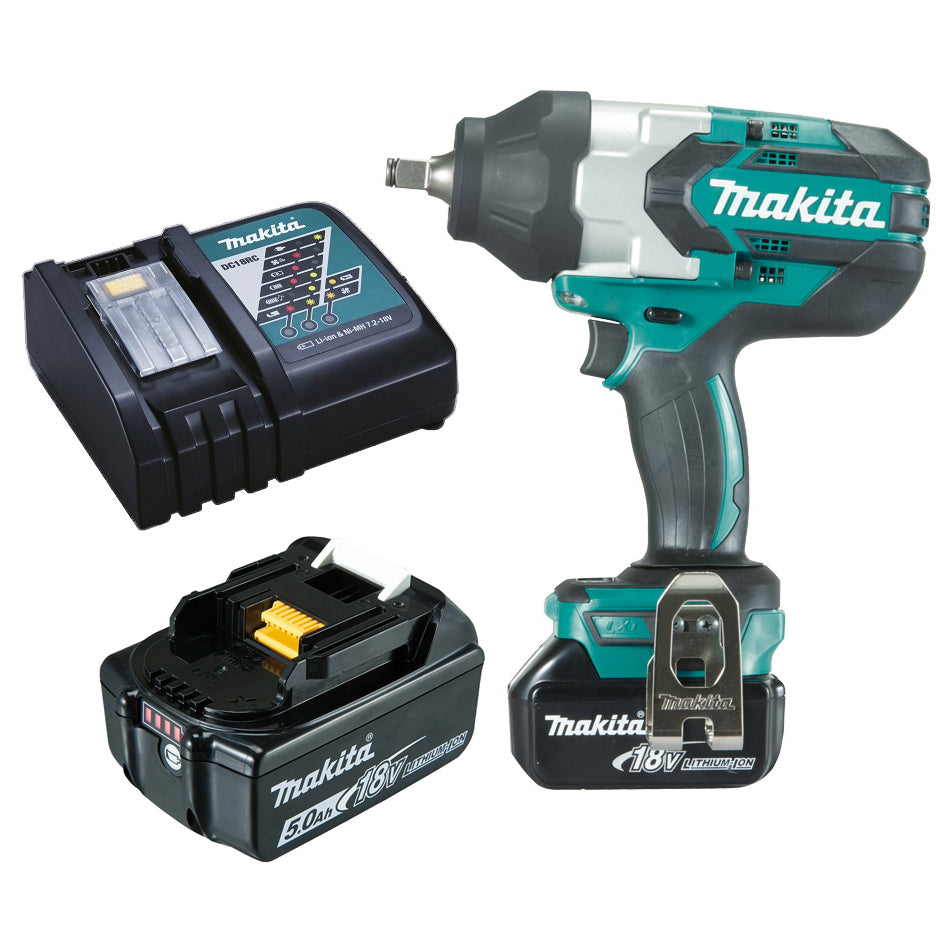 Makita 18V Brushless 1/2" Impact Wrench 5.0Ah Set DTW1002RTJ