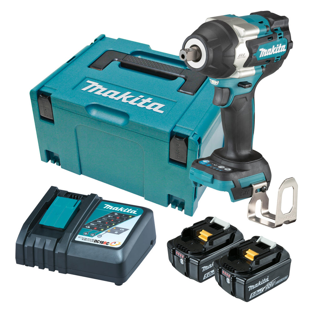 Makita 18V Brushless 1/2" Detent Pin Impact Wrench 5.0ah Set DTW701RTJ