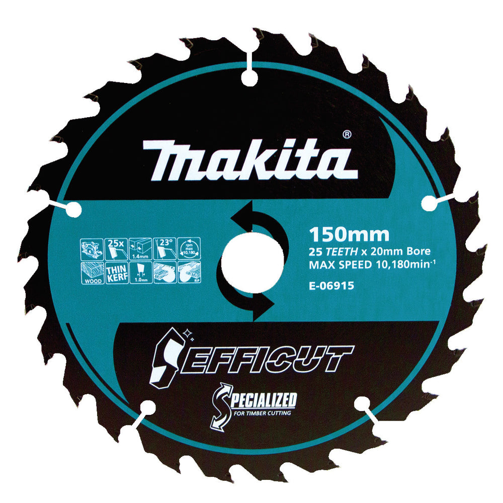 Makita Efficut 150mm x 20 x 25T TCT Saw Blade E-06915