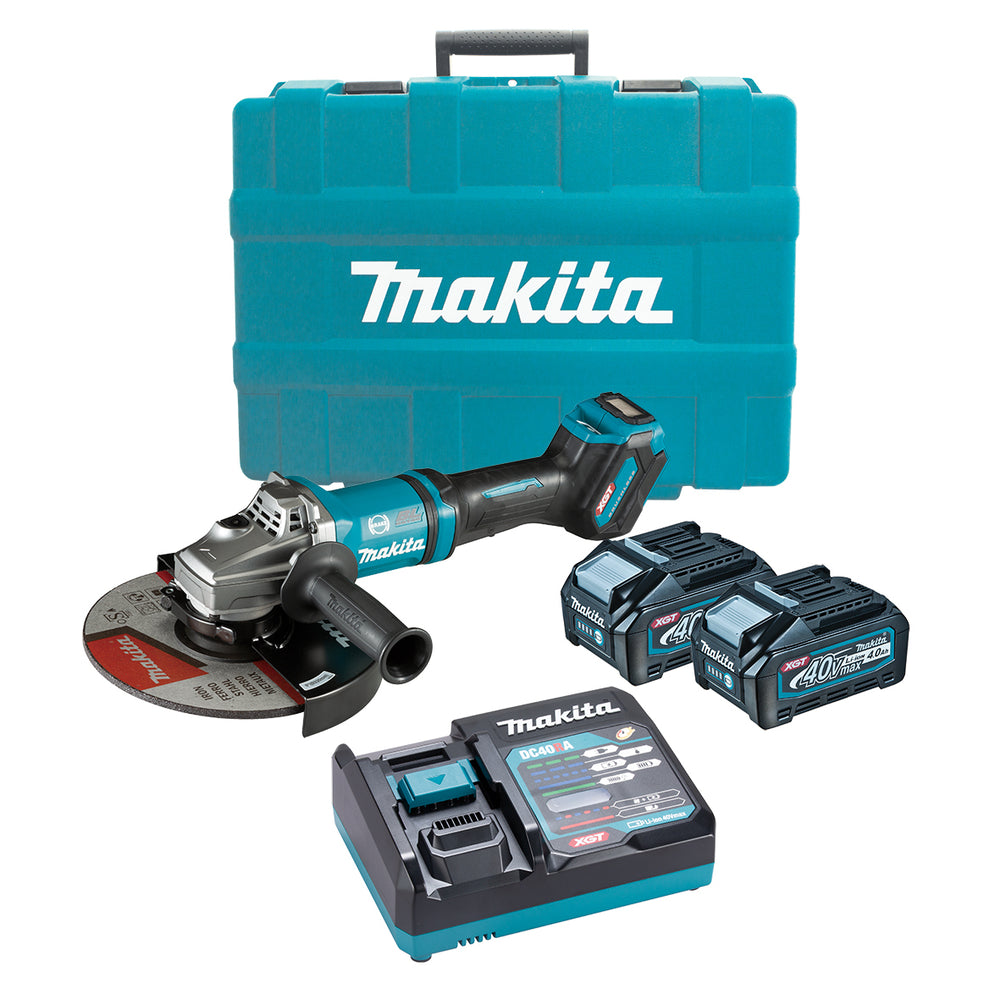 Makita 40V Max 230mm (9") Brushless Angle Grinder 4.0ah Set GA038GM201