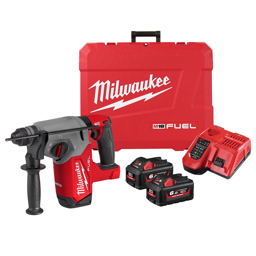 Milwaukee 18V Fuel 26mm SDS Plus Brushless Rotary Hammer 6.0ah Set M18FH-602C