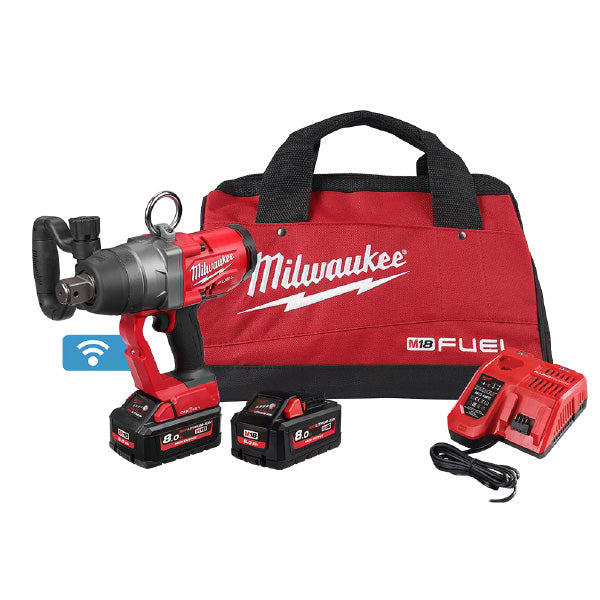 Milwaukee 18V Fuel Brushless ONE-KEY 1" High Torque Impact Wrench 8.0Ah Set M18ONEFHIWF1-802B