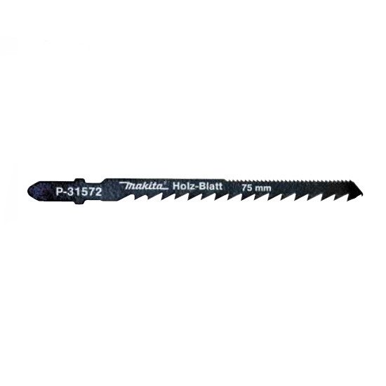 MAKITA JIGSAW BLADE 75mm x 6TPI BAYONET TYPE - (5PK)- HCS/CV 6.35tpi / Fast Fine Scroll cut / Wood 5-65mm P-31572