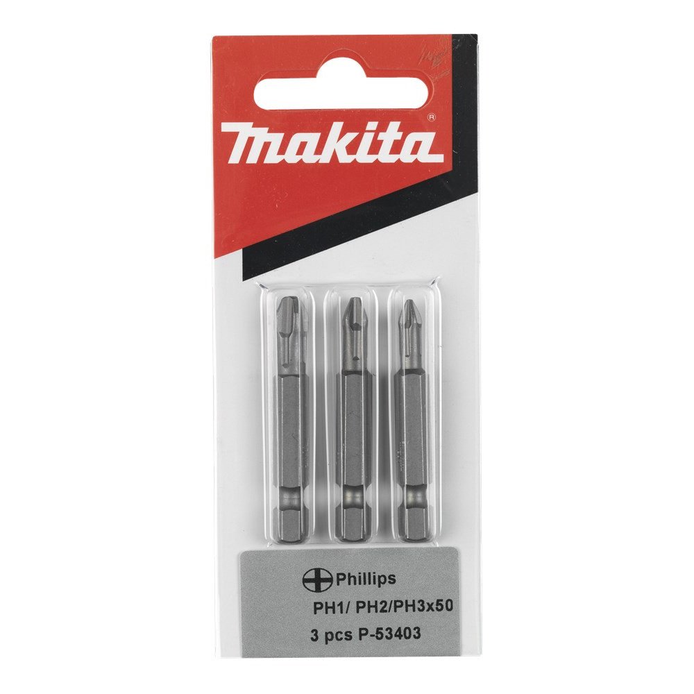 MAKITA PH1/2/3 X50mm TORSION SCREWDRIVER BIT (3PK) P-53403