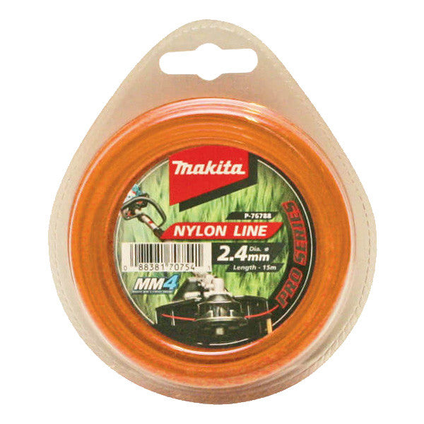 MAKITA NYLON LINE 2.4mm x 15M ROUND P-76788