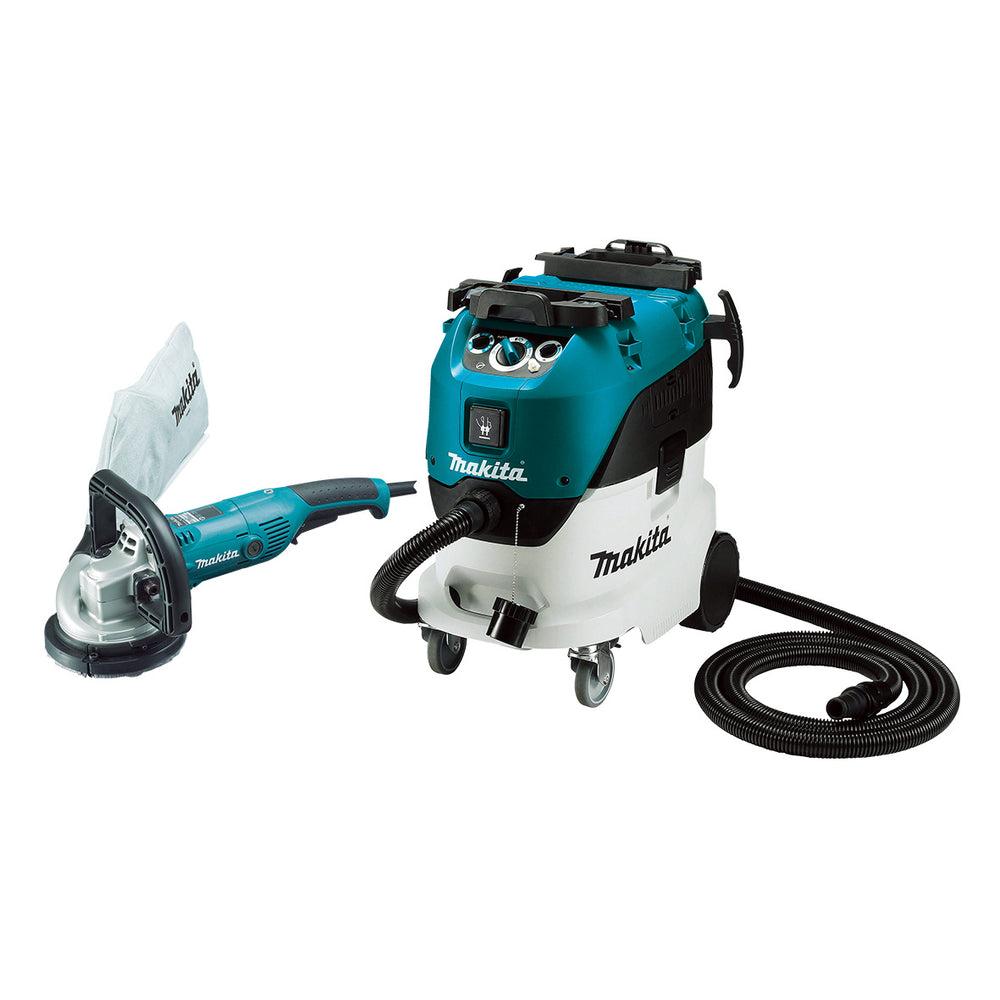 Makita 125mm Concrete Planer and 42L Wet/Dry M Class Vacuum PC5000C-VC42MX2