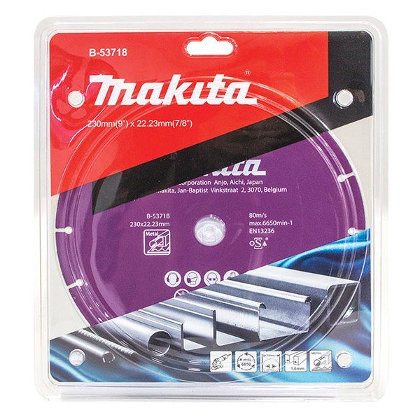 MAKITA 230mm MULTIMAK DIAMOND BLADE SEG VAC BRAZE 22.23mm x 1.6mm B-53718