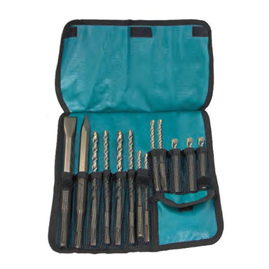 MAKITA STANDARD SDS PLUS DRILL & CHISEL ASSORTMENT SET - (13PC)- TEXTILE CASE D-70895