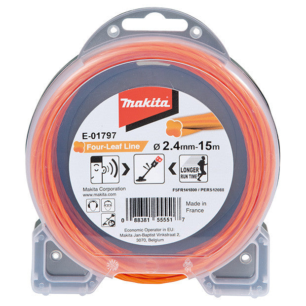MAKITA FOUR LEAF SILENT NYLON LINE 2.4 x 15M E-01797