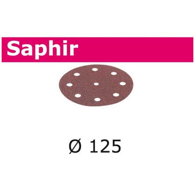 Festool 25Pk Saphir Abrasive Disc 125mm 9 Hole P50 STF D125 90 P 50 SA 25