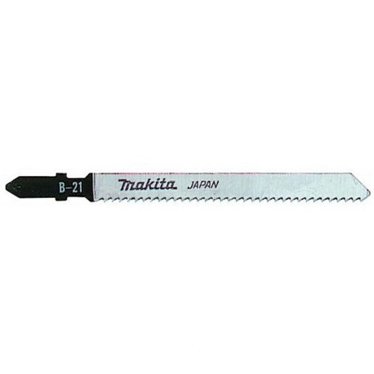 MAKITA JIGSAW BLADE B-21 - BAYONET TYPE - (5PK)- HSS 12tpi / Fine cut / PVC 3-60mm / Alu 1-10mm A-85721