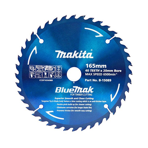 MAKITA BLUEMAK TCT SAW BLADE 160mm x 20mm x 20T - (5PK) B-15095-5