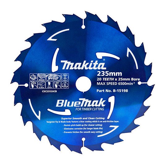 MAKITA BLUEMAK TCT SAW BLADE 235mm x 25mm x 20T - (5PK) B-15198-5