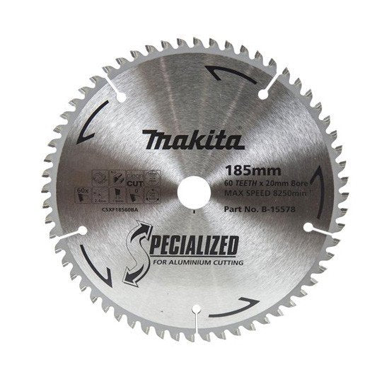 MAKITA ALUMINIUM TCT SAW BLADE 185mm x 20mm x 60T B-15578