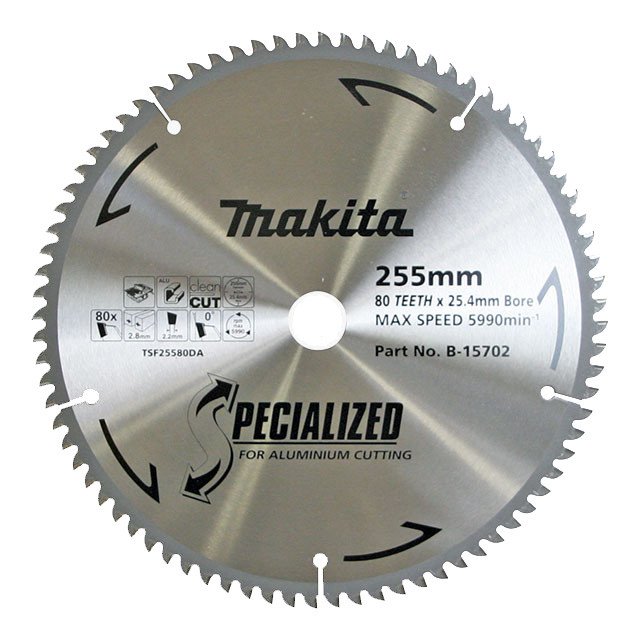 MAKITA ALUMINIUM TCT SAW BLADE 255mm x 25.4mm x 80T B-15702