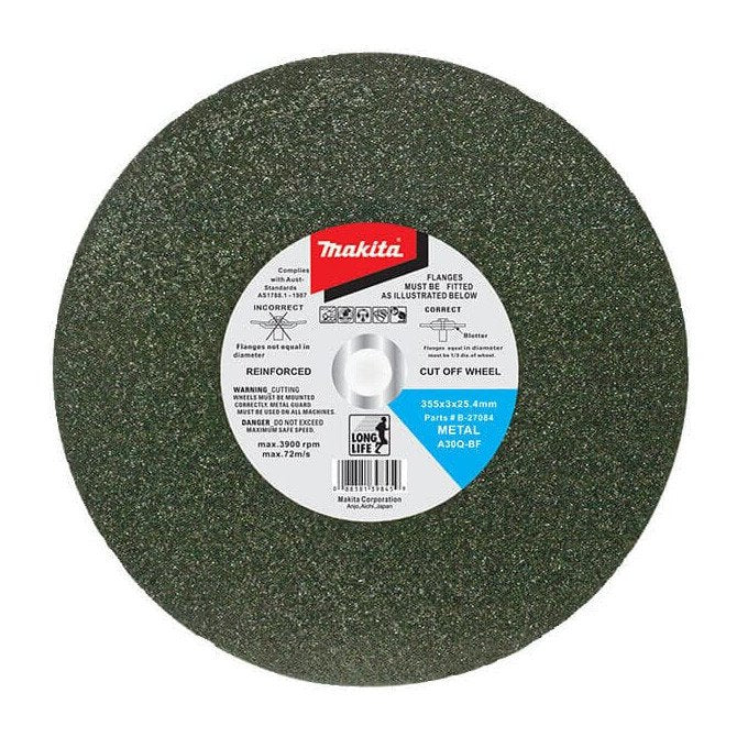 MAKITA 355mm x 3mm x 25.4mm ELITE METAL LONG LIFE CUT OFF WHEEL A30Q-BF - (5PK) B-27084-5