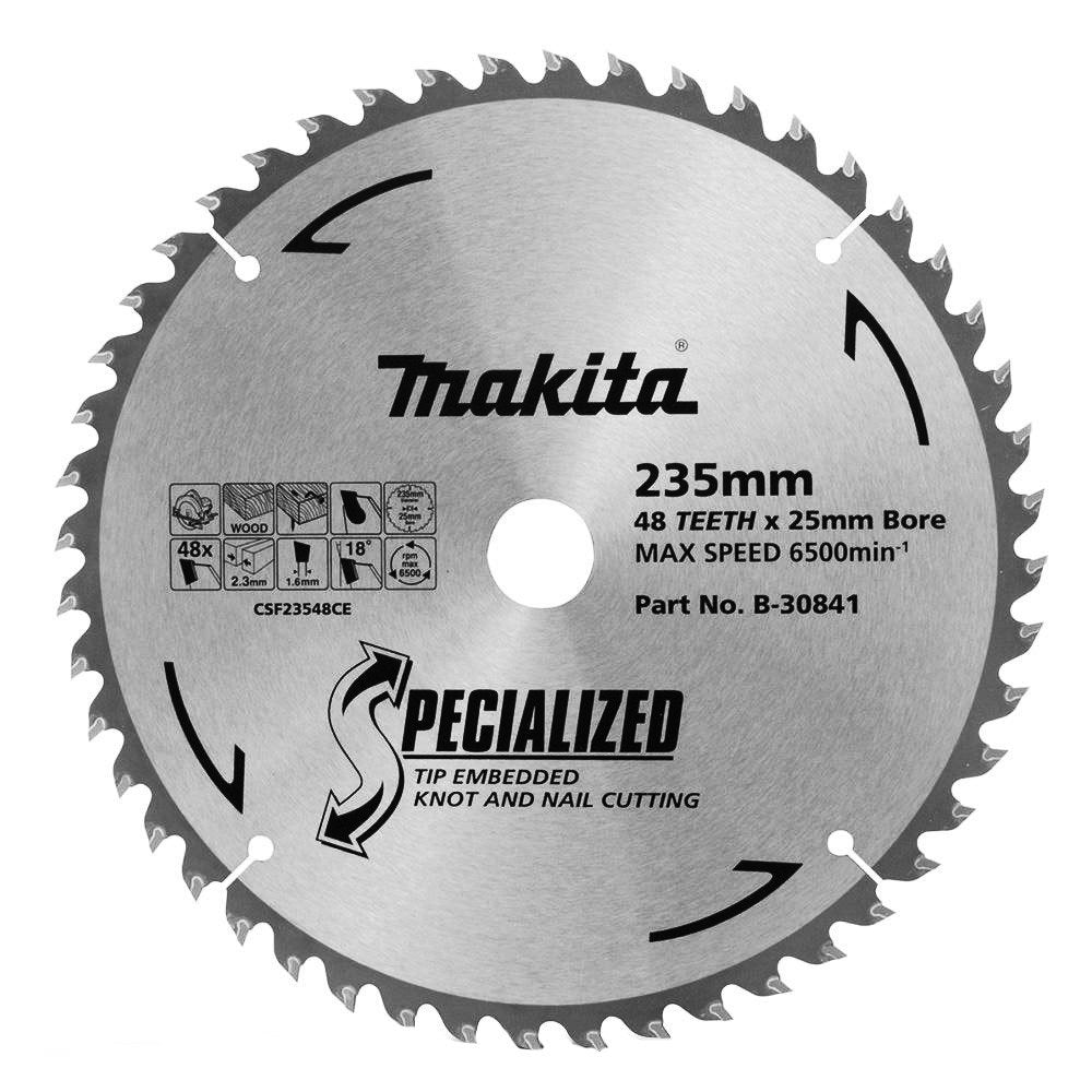 MAKITA KNOT & NAIL TCT SAW BLADE 235mm x 25mm x 48T B-30841