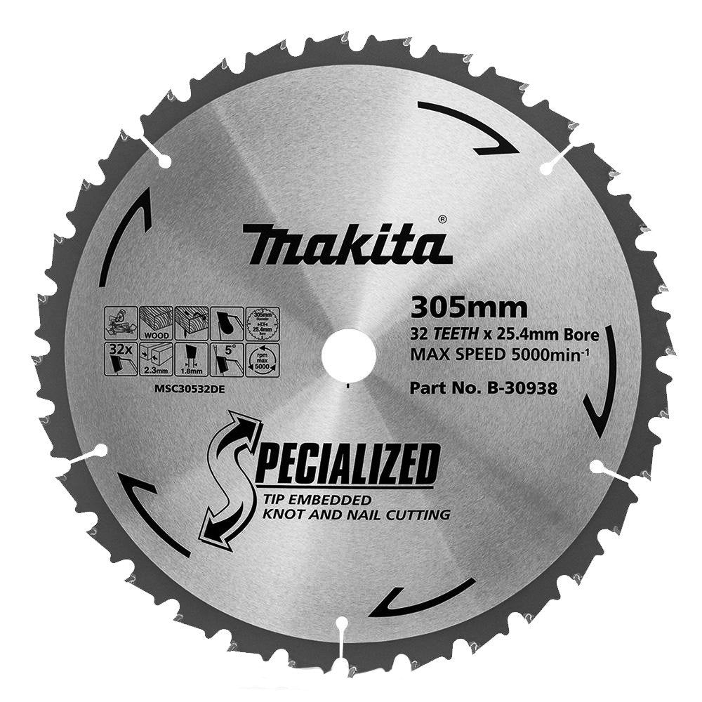 MAKITA KNOT & NAIL TCT SAW BLADE 305mm x 25.4mm x 32T B-30938
