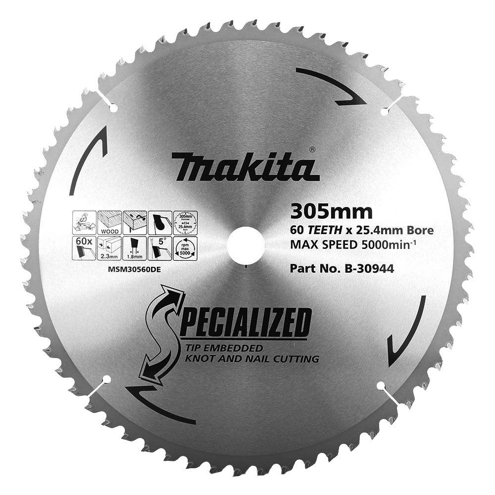 MAKITA KNOT & NAIL TCT SAW BLADE 305mm x 25.4mm x 60T B-30944