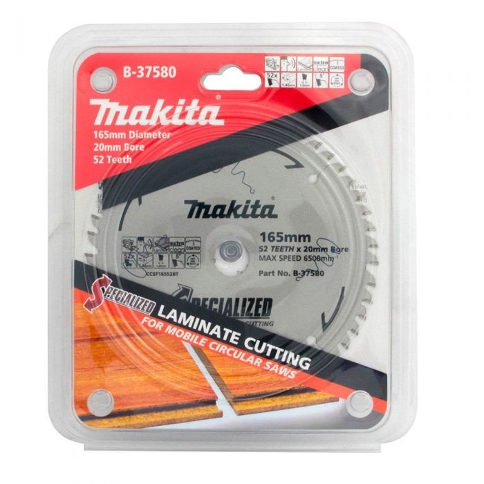 MAKITA LAMINATE TCT SAW BLADE 165mm x 20mm x 52T B-37580