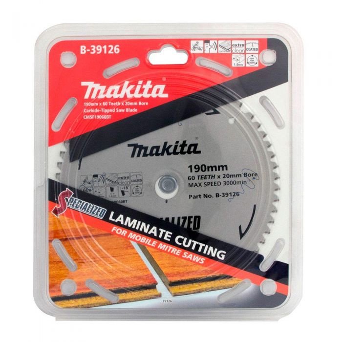 MAKITA LAMINATE TCT SAW BLADE 190mm x 20mm x 60T B-39126