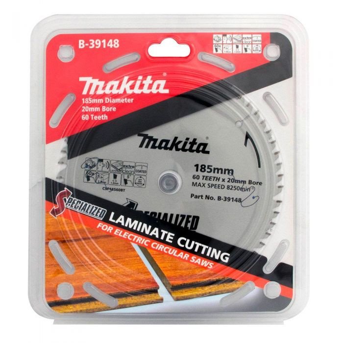 MAKITA LAMINATE TCT SAW BLADE 185mm x 20X 60T B-39148