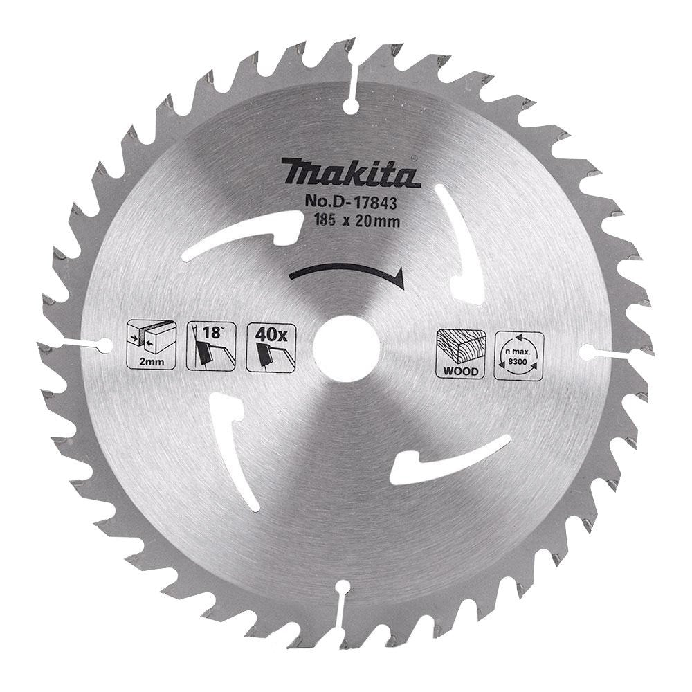 MAKITA STANDARD TCT SAW BLADE 185mm x 20mm x 40T D-17843