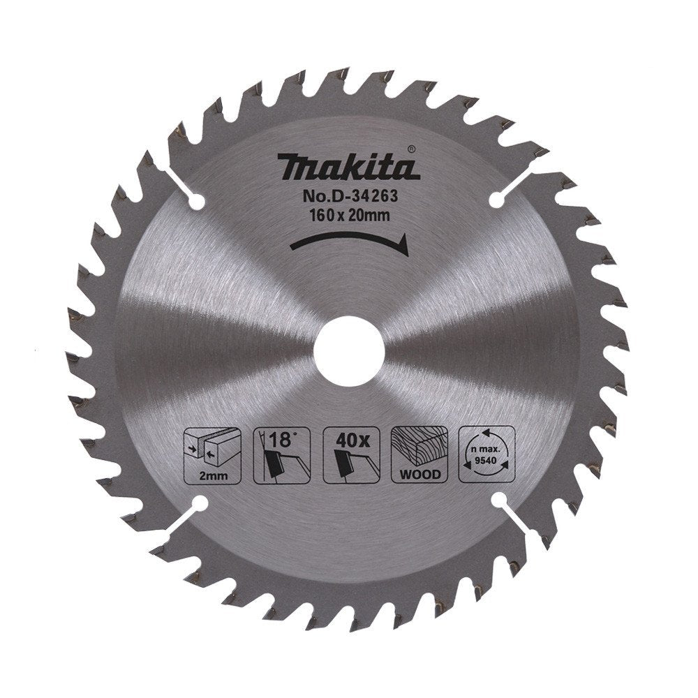 MAKITA STANDARD TCT SAW BLADE 160mm x 20mm x 40T D-34263