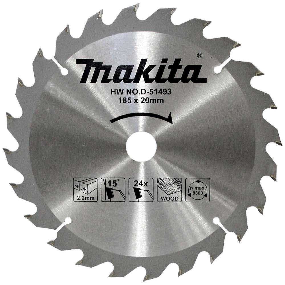 MAKITA ECONOMY TCT SAW BLADE 185mm x 20mm x 24T D-51493
