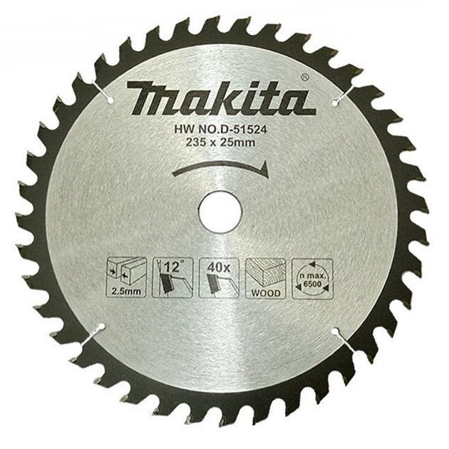 MAKITA ECONOMY TCT SAW BLADE 235mm x 25mm x 40T D-51524