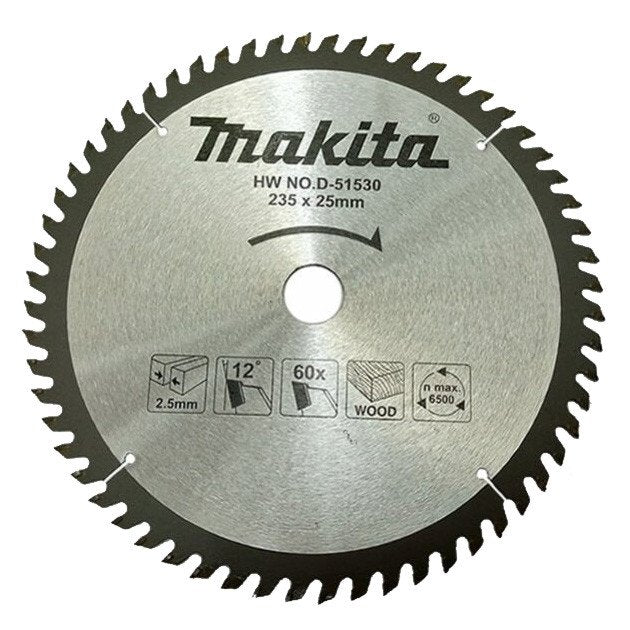MAKITA ECONOMY TCT SAW BLADE 235mm x 25mm x 60T D-51530